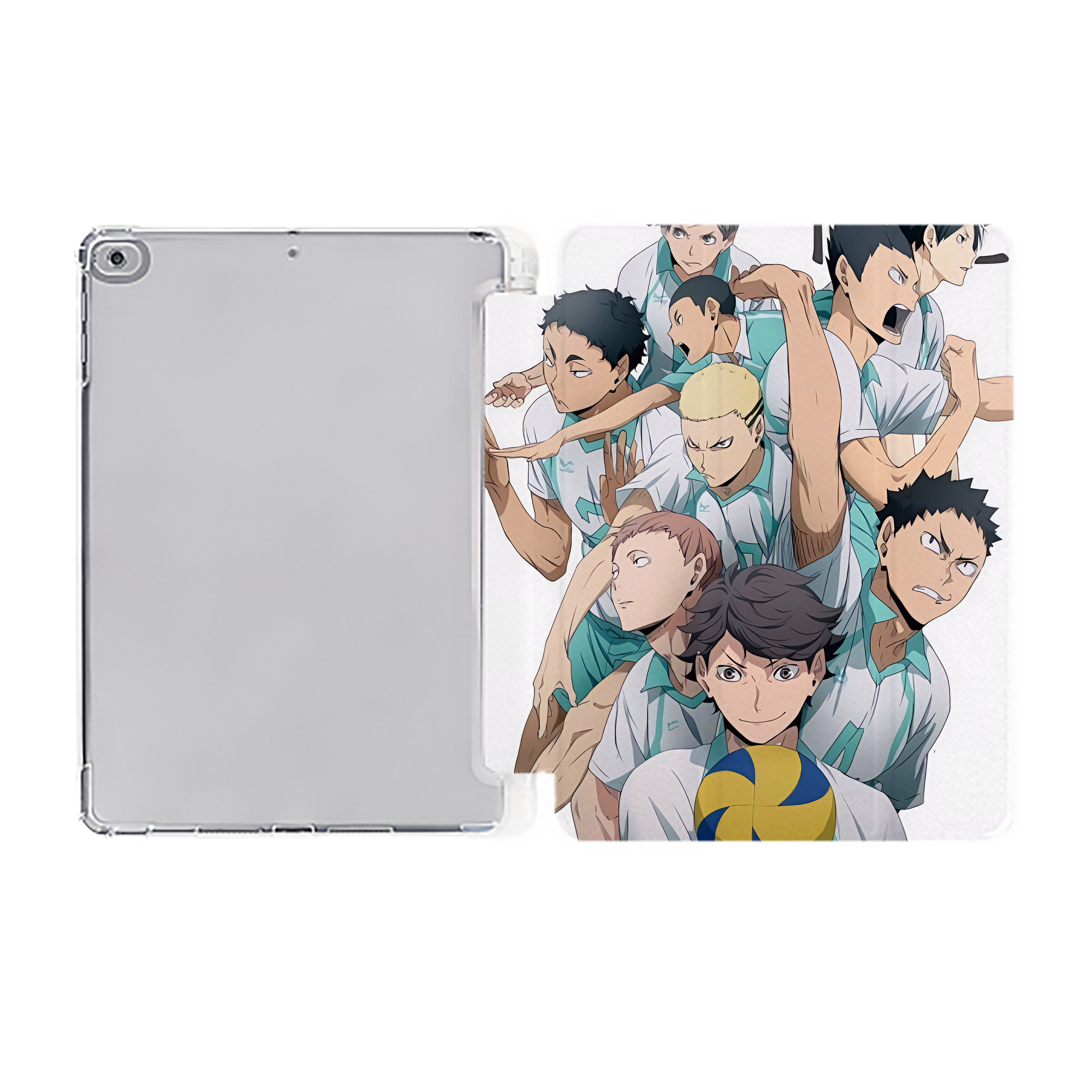（画像用） ハイキュー!! Haikyu!! IPad ケース ペン収納付き 三つ折りスタンド PUレザー×シリコン 対応機種9.5/10.5/10.9インチ
